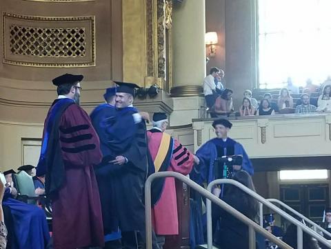 William McMillan and Michael Sierra-Arevalo receiving degrees